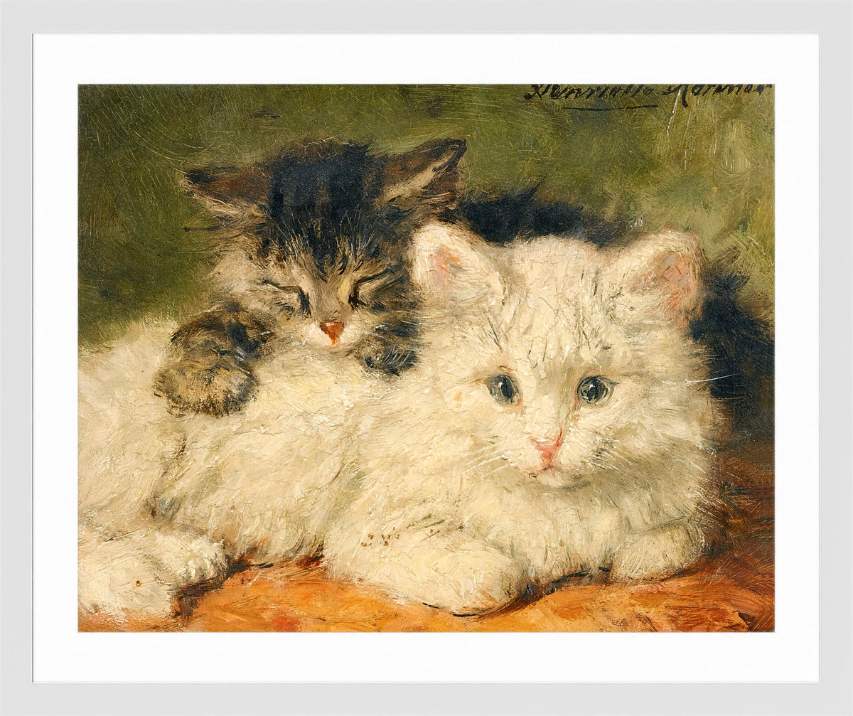 Two Kittens by Henriette Ronner-Knip — white frame