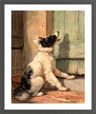 Waiting (1870) by Henriette Ronner-Knip — dark grey frame