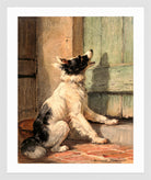 Waiting (1870) by Henriette Ronner-Knip — white frame
