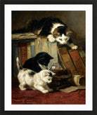 Watching the Prey by Henriette Ronner-Knip — black frame