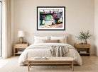 Pont des Arts by Henry Lyman Saÿen, above a bed