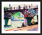 Pont des Arts by Henry Lyman Saÿen, in a black frame
