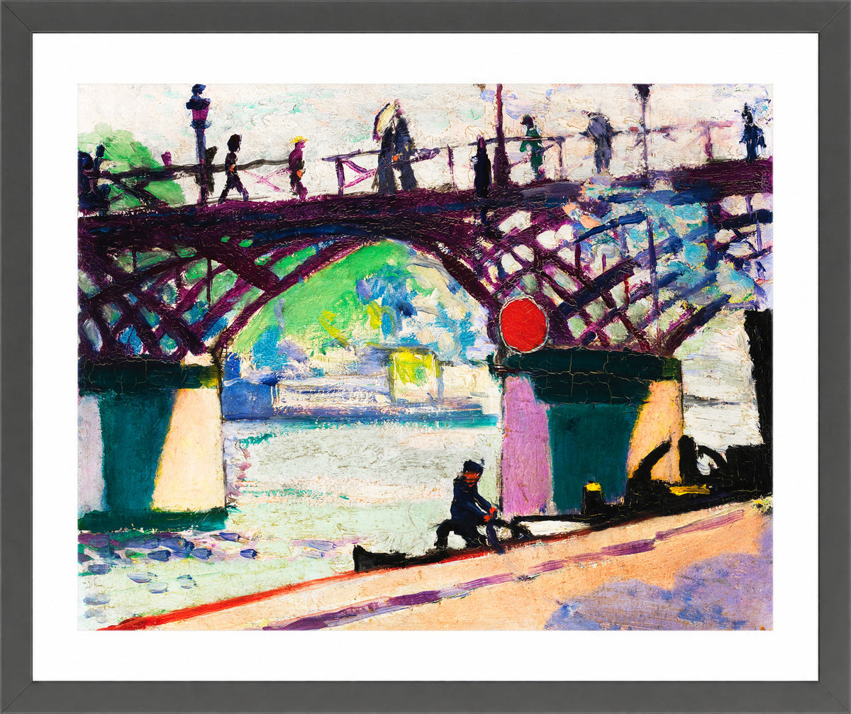 Pont des Arts by Henry Lyman Saÿen, in a dark grey frame