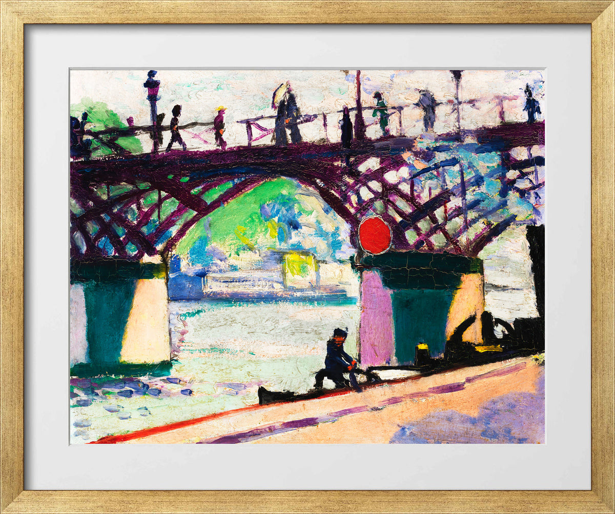 Pont des Arts by Henry Lyman Saÿen, in a gold frame