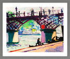 Pont des Arts by Henry Lyman Saÿen, in a light grey frame