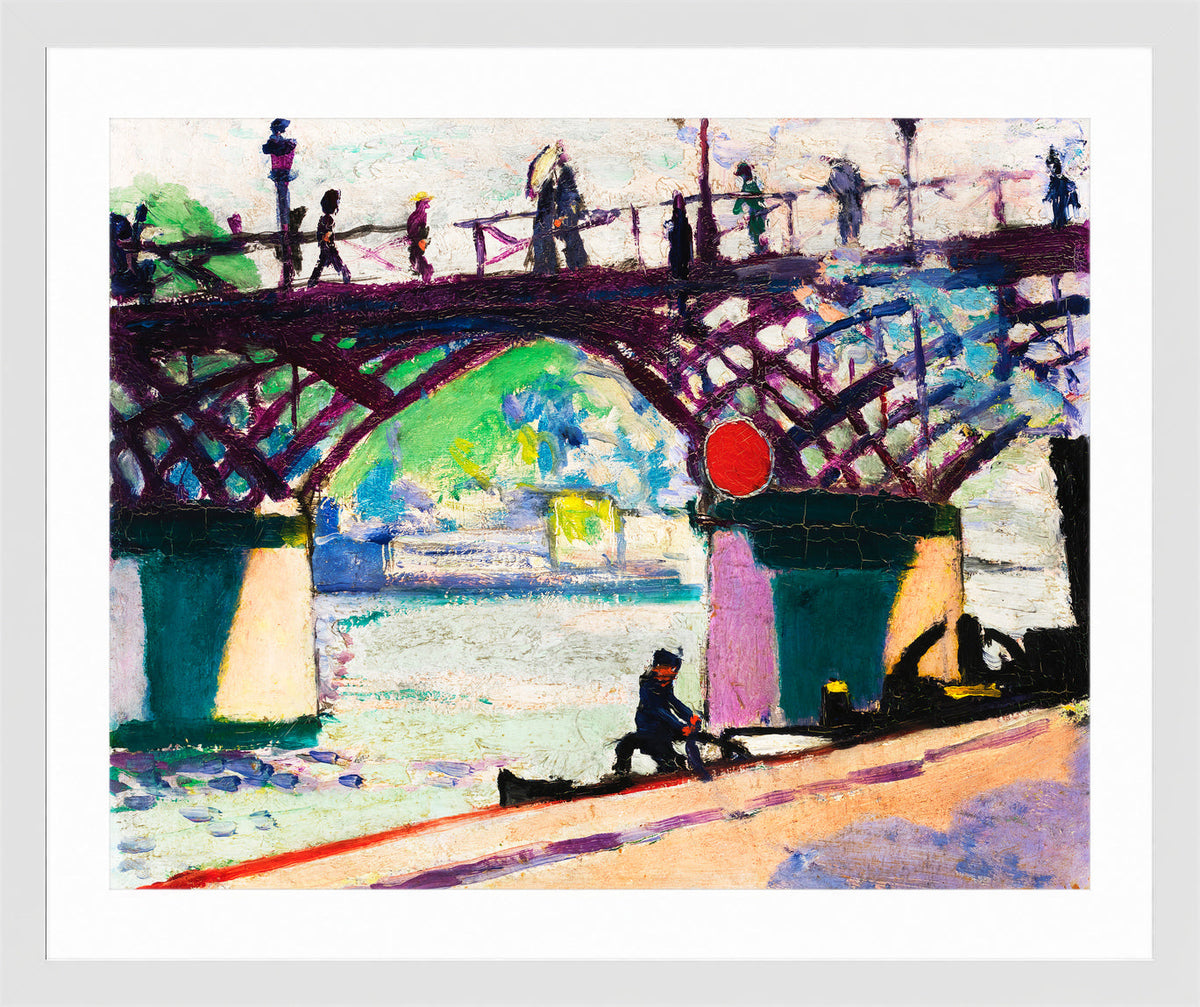 Pont des Arts by Henry Lyman Saÿen, in a white frame