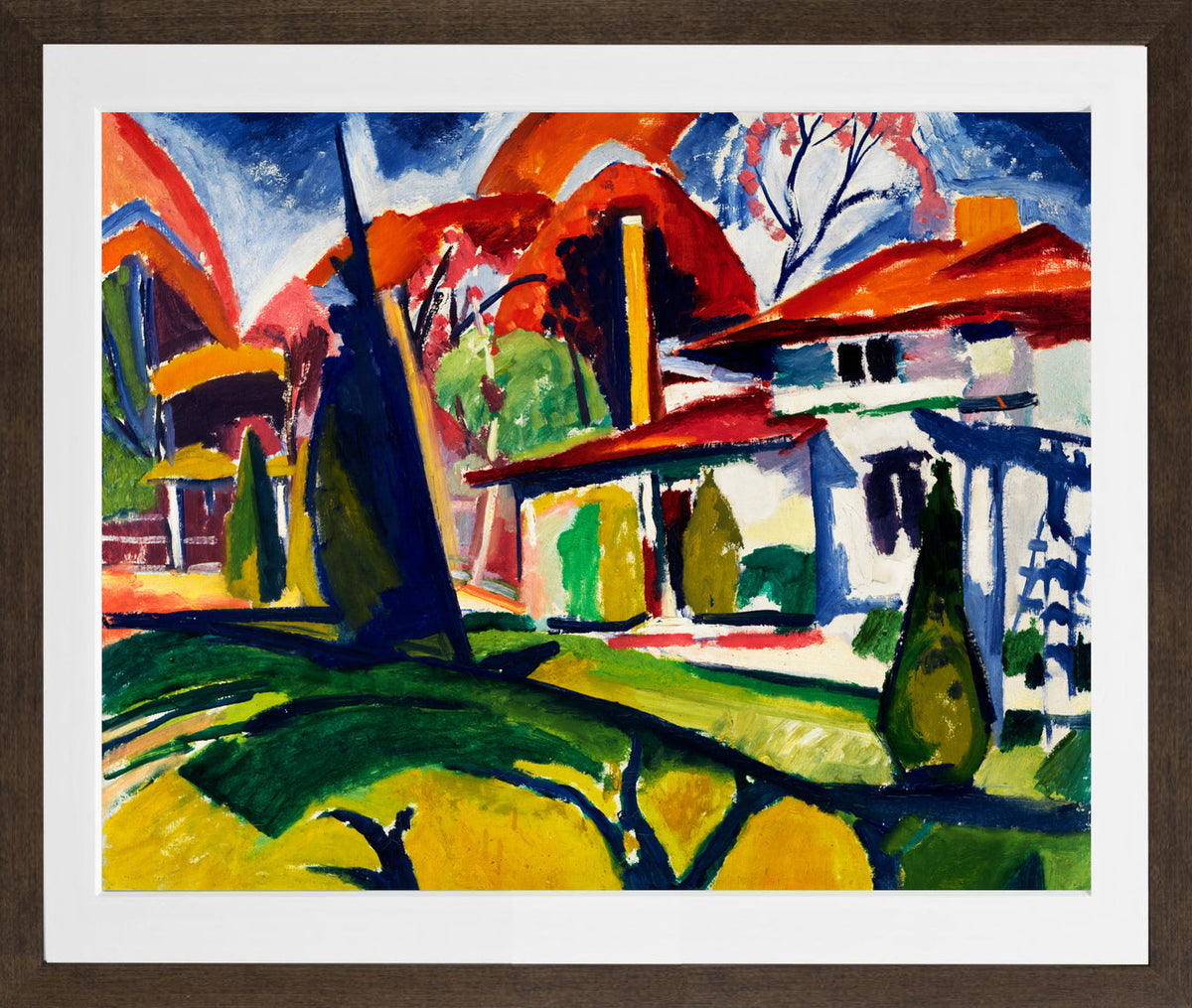 Newmans House by Henry Lyman Saÿen, in a brown frame
