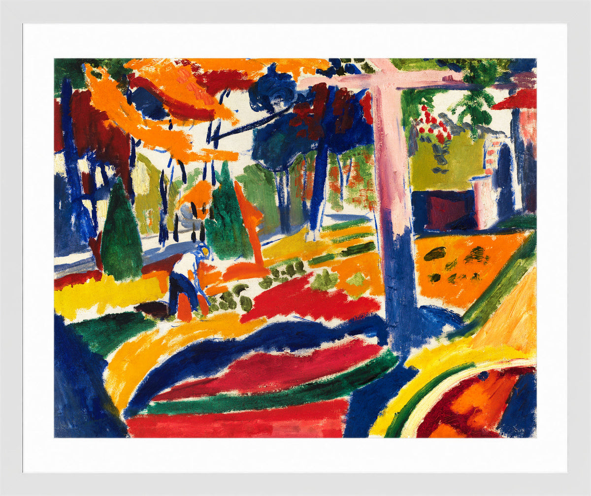 Garden by Henry Lyman Saÿen, in a white frame