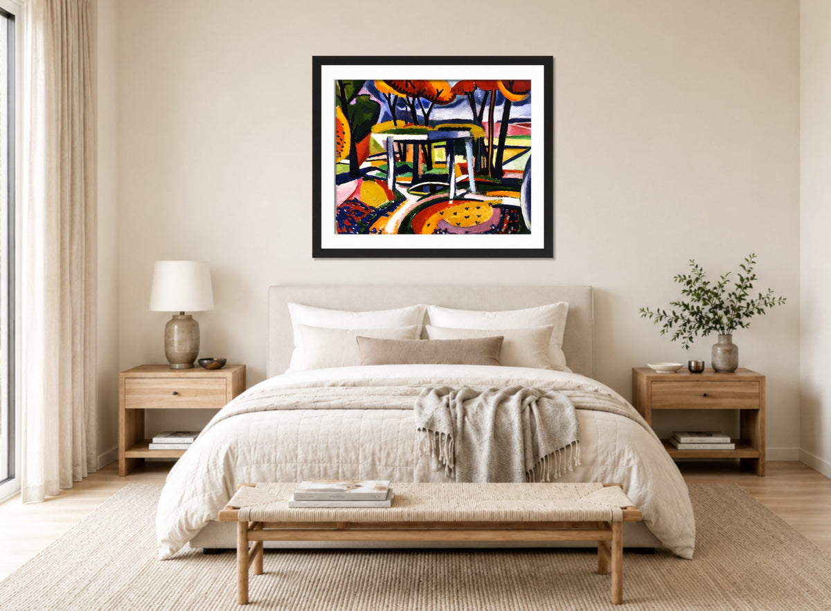 Décor Slav by Henry Lyman Saÿen, above a bed