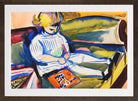 Child on Sofa by Henry Lyman Saÿen, in a brown frame
