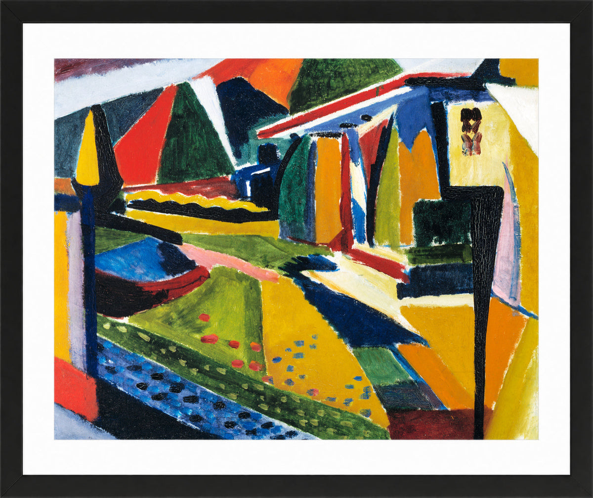 Abstract Landscape by Henry Lyman Saÿen, in a black frame