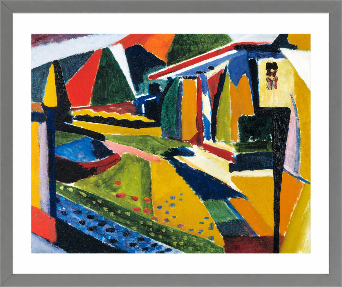 Abstract Landscape by Henry Lyman Saÿen, in a light grey frame