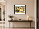 Hermann Max Pechstein Print, Große Mühlengraben-Brücke (Leba) (1921) displayed above a console table