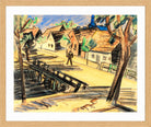 Hermann Max Pechstein Print, Große Mühlengraben-Brücke (Leba) (1921) in a light oak frame