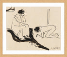 Hermann Max Pechstein Print, A Couple (1910) in a light oak frame