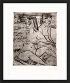 Hermann Max Pechstein Print, After the Bath (1920) in a black frame