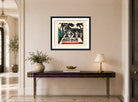 Hermann Max Pechstein Print, Akrobaten III (1912) displayed above a console table