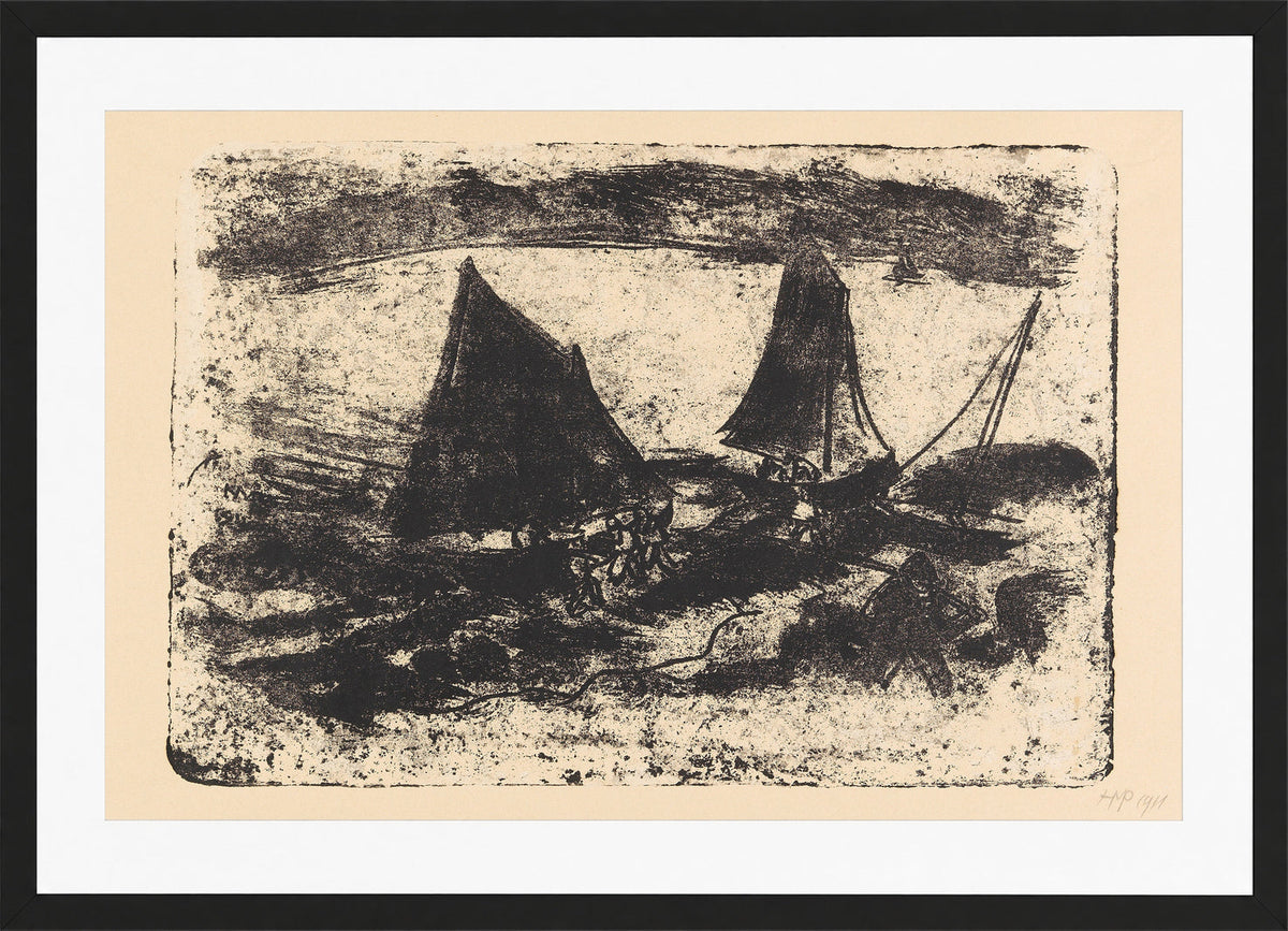 Hermann Max Pechstein Print, Am See II (1911) in a black frame