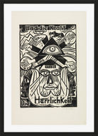 Hermann Max Pechstein Print, And the power and the glory (Und die Kraft und die Herrlichkeit) (1921) in a black frame