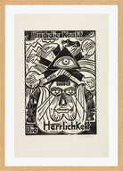 Hermann Max Pechstein Print, And the power and the glory (Und die Kraft und die Herrlichkeit) (1921) in a light oak frame