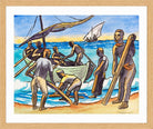 Hermann Max Pechstein Print, Ausfahrt zum Fischfang (1951) in a light oak frame