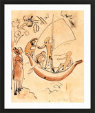 Hermann Max Pechstein Print, Badende Palau II (1914) in a black frame