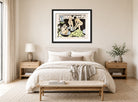 Hermann Max Pechstein Print, Badende XI (1911) displayed above a bed