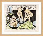 Hermann Max Pechstein Print, Badende XI (1911) in a light oak frame