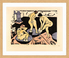 Hermann Max Pechstein Print, Bathers XI (1911) in a light oak frame