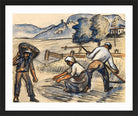 Hermann Max Pechstein Print, Bei der Ernte (1924) in a black frame