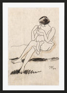 Hermann Max Pechstein Print, Beim Trägerknöpfen (1914) in a black frame