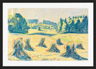 Hermann Max Pechstein Print, Blue corn stalks in a forest meadow (1947) in a black frame