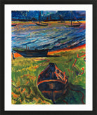 Hermann Max Pechstein Print, Boats at Dangasterpriel (1910) in a black frame