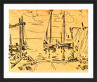 Hermann Max Pechstein Print, Boats in Nida (1909) in a black frame