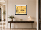 Hermann Max Pechstein Print, Boats in Nida (1909) displayed above a console table