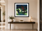 Hermann Max Pechstein Print, Boats on the Baltic Sea (1910-1922) displayed above a console table