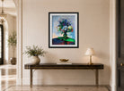Hermann Max Pechstein Print, Bouquet of Flowers (1927) displayed above a console table