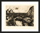 Hermann Max Pechstein Print, Bridge (1908) in a black frame