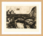 Hermann Max Pechstein Print, Bridge (1908) in a light oak frame