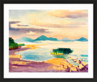 Hermann Max Pechstein Print, Chiemsee shore (1947) in a black frame