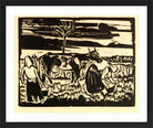 Hermann Max Pechstein Print, Cow with Women (1923) in a black frame