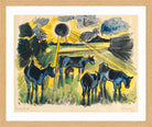 Hermann Max Pechstein Print, Cows in the pasture (1923) in a light oak frame