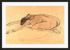 Hermann Max Pechstein Print, Crouching Nude (1917) in a black frame