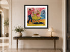 Hermann Max Pechstein Print, Dancer (1910) displayed above a console table