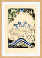 Hermann Max Pechstein Print, Dancers and bathers at the forest pond (1911) in a light oak frame
