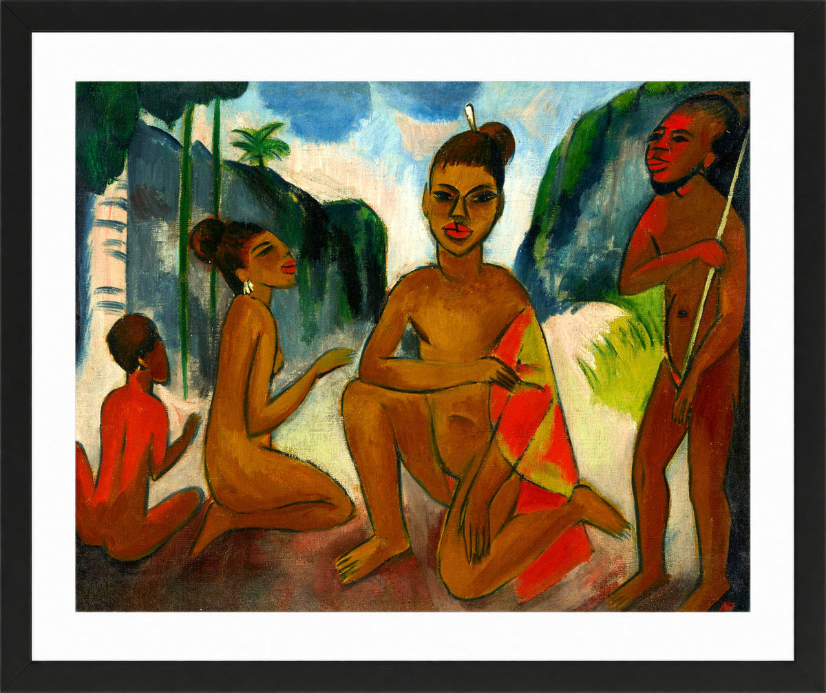 Hermann Max Pechstein Print, Der Jüngling (1917) in a black frame