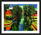 Hermann Max Pechstein Print, Der Mühlengraben (1921) in a black frame