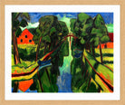 Hermann Max Pechstein Print, Der Mühlengraben (1921) in a light oak frame