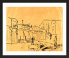 Hermann Max Pechstein Print, Fairground with hippodrome (1911) in a black frame