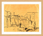 Hermann Max Pechstein Print, Fairground with hippodrome (1911) in a light oak frame